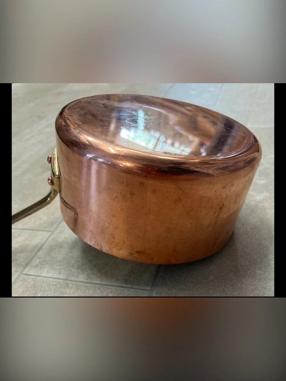 Made In France Copper Saucepan Pot 7.25 inch diameter Stylish Clean Cooking